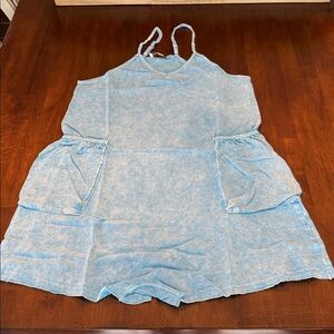 ❤️‍🔥 Zenana Outfitters Sky Blue Mineral-Wash Romper ❤️‍🔥
